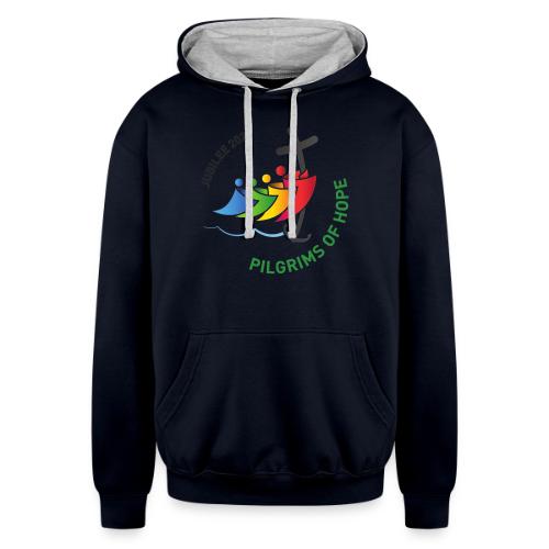 pilgrims of hope 2025 logo (Jubilee Year 2025) - Unisex Contrast Hoodie
