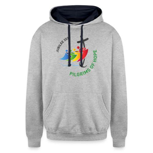 pilgrims of hope 2025 logo (Jubilee Year 2025) - Unisex Contrast Hoodie