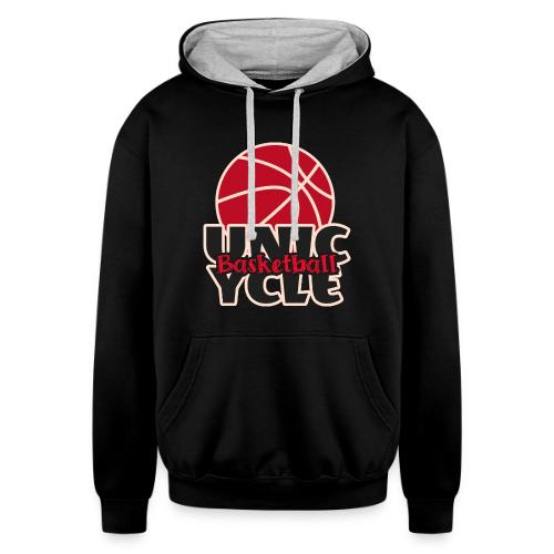 Unicycle Basket Ball - Unisex Contrast Hoodie