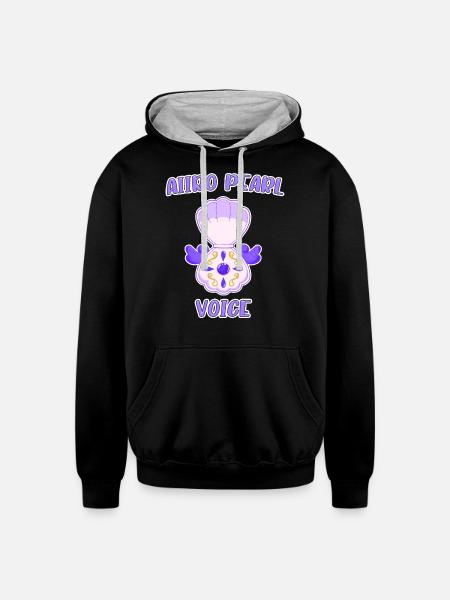 Aiiro Pearl Voice - Unisex Contrast Hoodie - black/heather gray