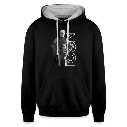 Words Four Two - Icon (White Text) - Unisex Contrast Hoodie