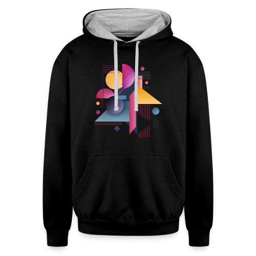 Color Pulse Geometry - Unisex Contrast Hoodie