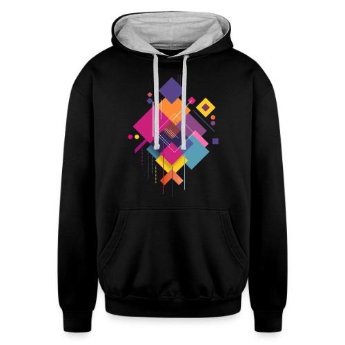 Vibrant Geometry - Unisex Contrast Hoodie