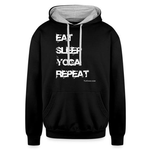Eat Sleep Yoga Repeat - wb - TC - Unisex Contrast Hoodie