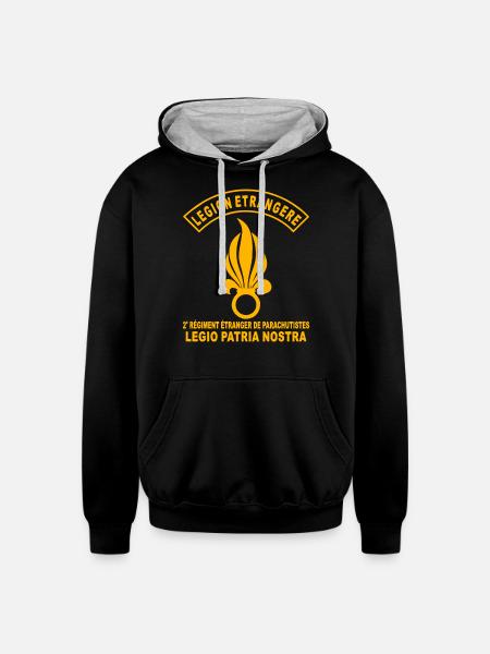 French Foreign Legion - Unisex Contrast Hoodie - black/heather gray