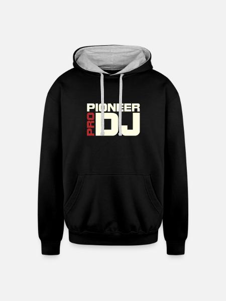 Pioneer red white - Unisex Contrast Hoodie - black/heather gray