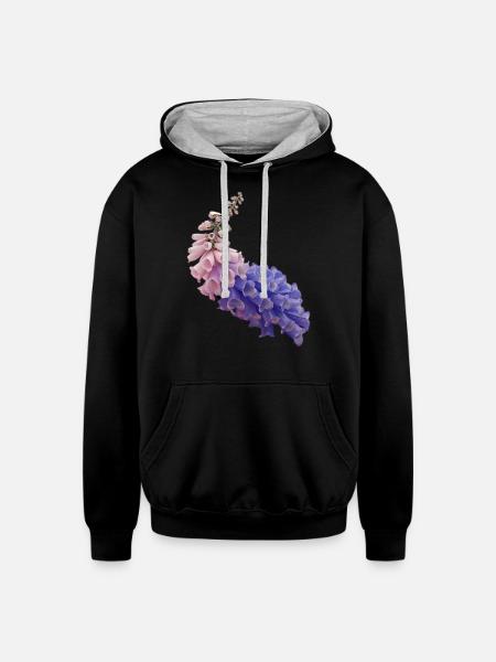 flume skin - Unisex Contrast Hoodie - black/heather gray