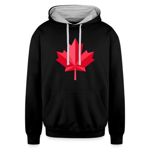 Canadian red maple leaf - Unisex Contrast Hoodie