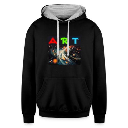Swirls of Colorful Art - Unisex Contrast Hoodie