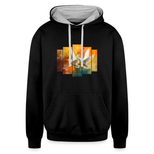 Wings of Peace - Unisex Contrast Hoodie