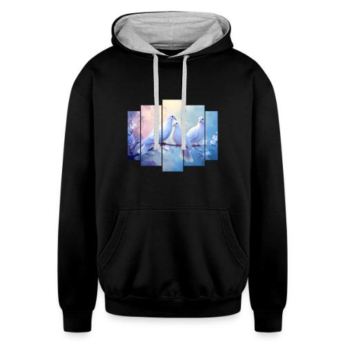 Symbols of Peace and Serenity - Unisex Contrast Hoodie