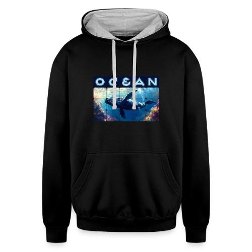 Ocean: Majestic Deep - Unisex Contrast Hoodie