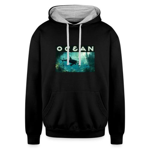 Ocean: Silent Hunter - Unisex Contrast Hoodie