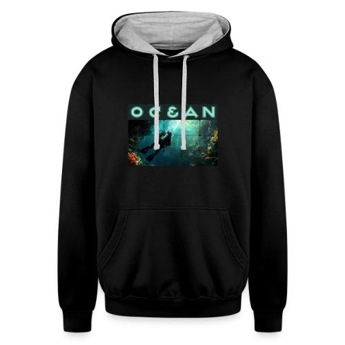 Ocean: Explorer of the Deep - Unisex Contrast Hoodie