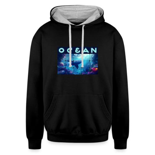 Ocean: Whale’s Path - Unisex Contrast Hoodie
