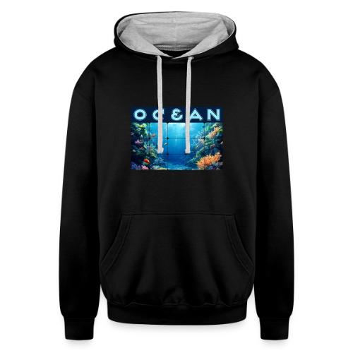 Ocean: Tropical Drift - Unisex Contrast Hoodie