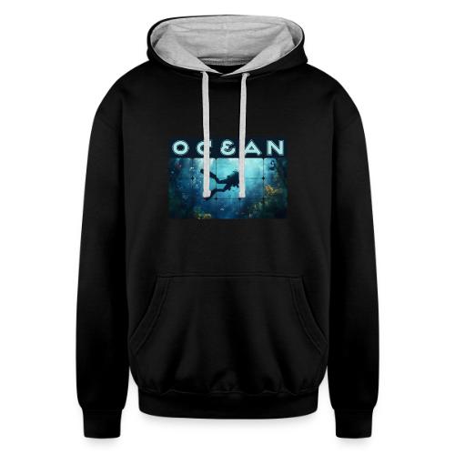 Ocean: Beneath the Blue - Unisex Contrast Hoodie