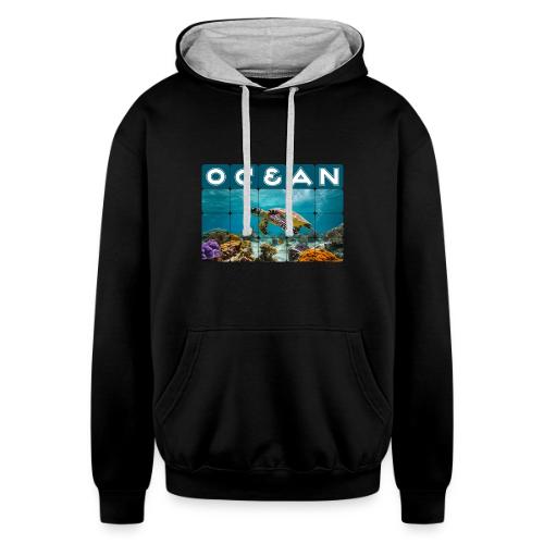 Ocean: Gentle Voyager - Unisex Contrast Hoodie