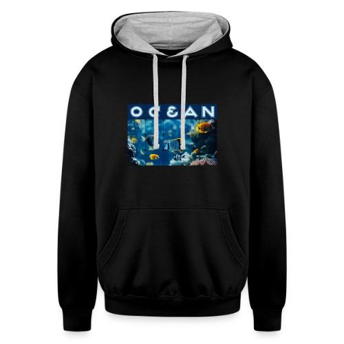 Ocean: Underwater Radiance - Unisex Contrast Hoodie