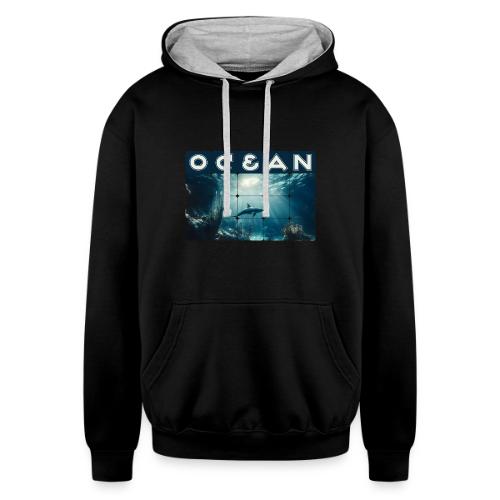 Ocean: Dolphin’s Serenity - Unisex Contrast Hoodie