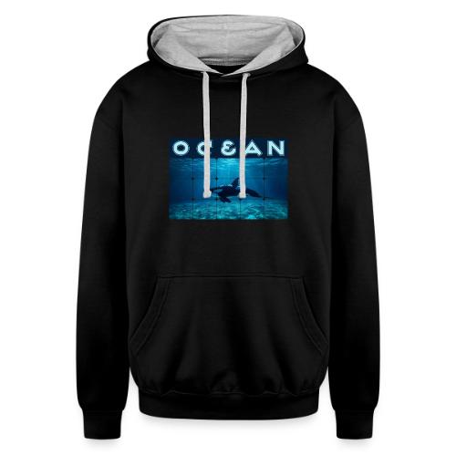 Ocean: Orca in Motion - Unisex Contrast Hoodie