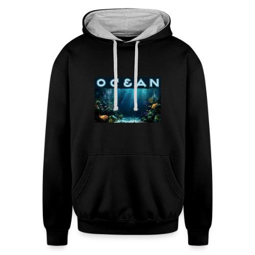 Ocean: Rainbow Reef Life - Unisex Contrast Hoodie
