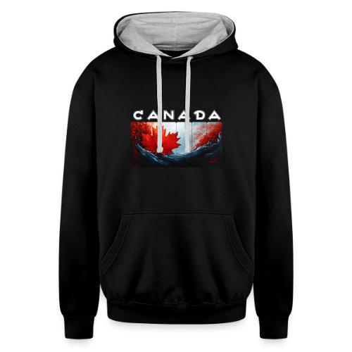 Canada Icon in Color - Unisex Contrast Hoodie