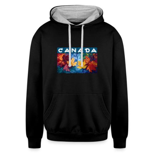 Canada in Brushstrokes - Unisex Contrast Hoodie