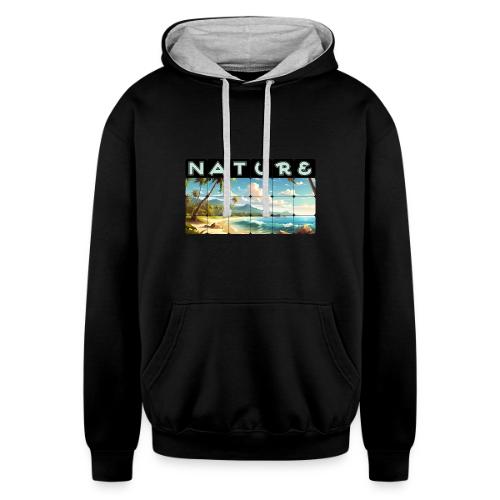 Nature: Sun-Kissed Shore - Unisex Contrast Hoodie