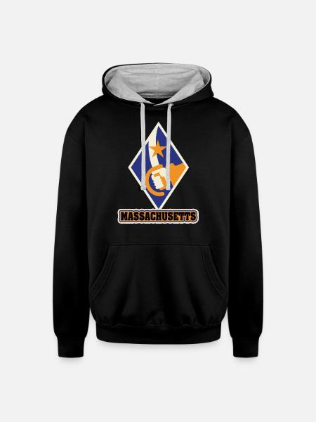 US States MASSACHUSETTS - Unisex Contrast Hoodie - black/heather gray
