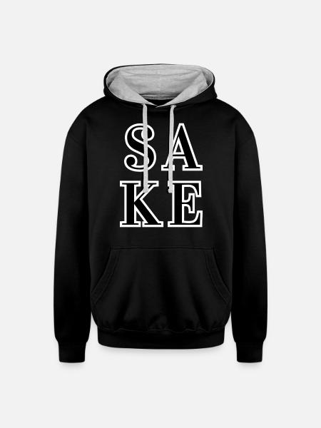 Sake 2 - Unisex Contrast Hoodie - black/heather gray
