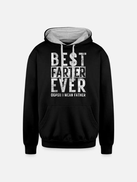farter father Fathers Retro - Unisex Contrast Hoodie - black/heather gray