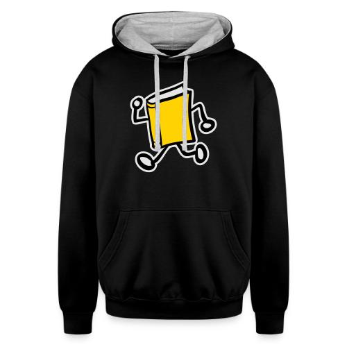 internal bally solo 3 colour white outline - Unisex Contrast Hoodie
