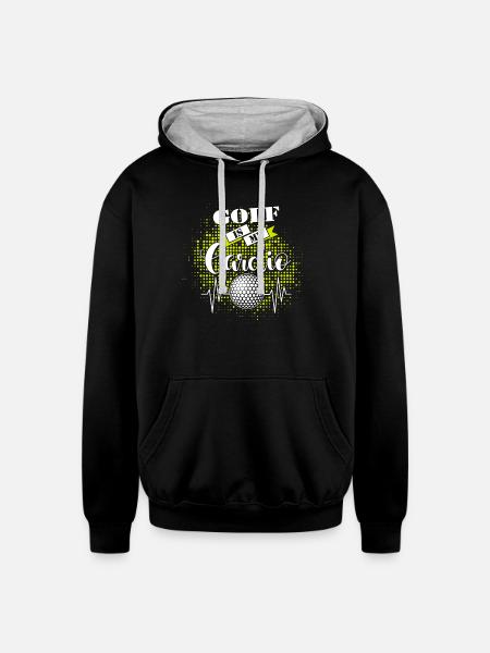 Golf Is My Cardio - Unisex Contrast Hoodie - black/heather gray