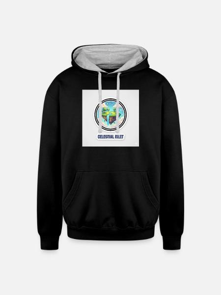 Celestial Islet - Unisex Contrast Hoodie - black/heather gray