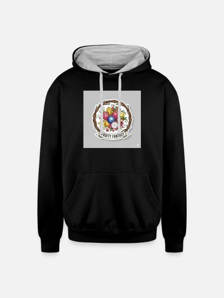 Fruity Fantasy Fruit Medley - Unisex Contrast Hoodie - black/heather gray