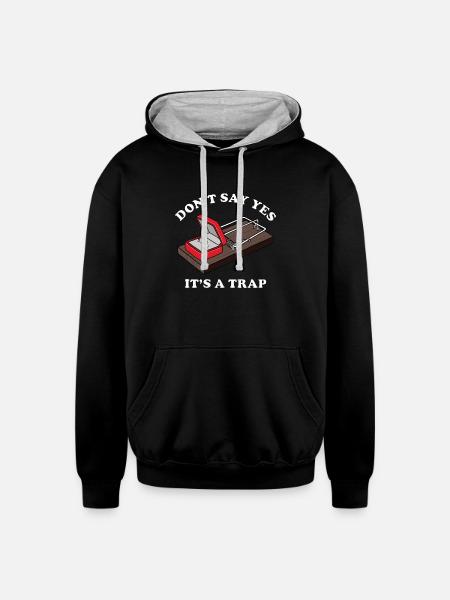 It's a Trap - Unisex Contrast Hoodie - black/heather gray