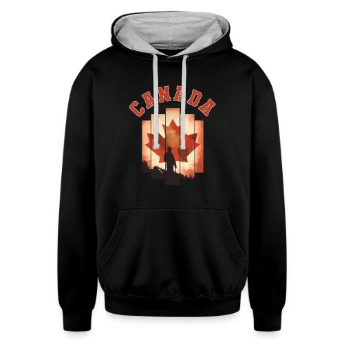 Proud Canadian Shadow - Unisex Contrast Hoodie