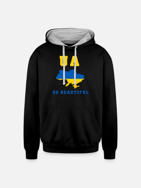 UA so beautiful - Unisex Contrast Hoodie - black/heather gray