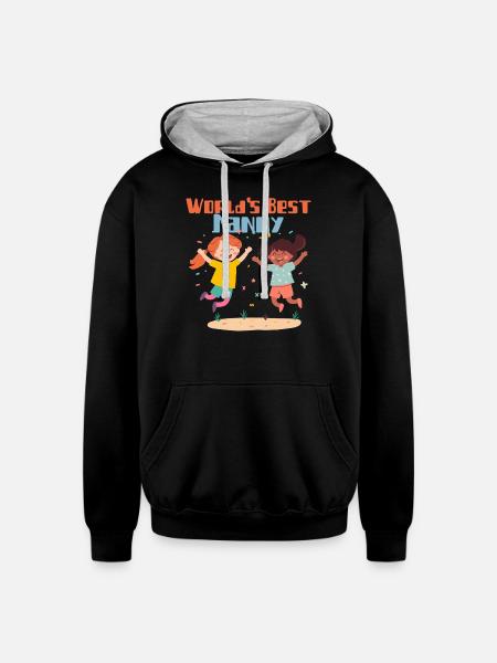 Worlds Best Nanny - Unisex Contrast Hoodie - black/heather gray