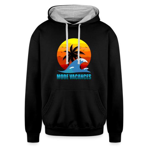 Vacation Mode: Tropical Escape - Unisex Contrast Hoodie