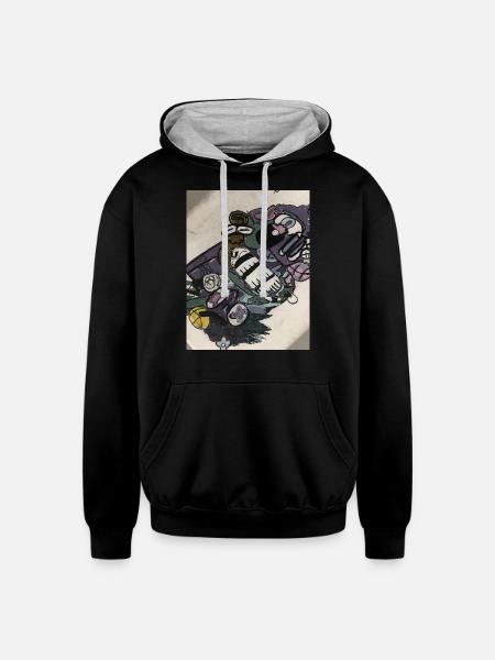 Artist - Unisex Contrast Hoodie - black/heather gray