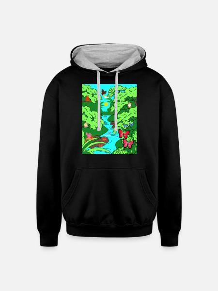 SCARLET SABLE - Unisex Contrast Hoodie - black/heather gray