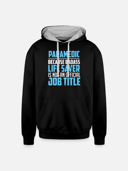 Paramedic Paramedic Paramedics Emergency - Unisex Contrast Hoodie - black/heather gray