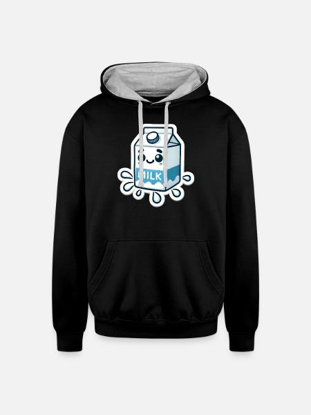 Adorable Milk Carton - Unisex Contrast Hoodie - black/heather gray