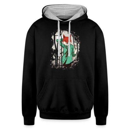 Alluring Fox Girl - Unisex Contrast Hoodie