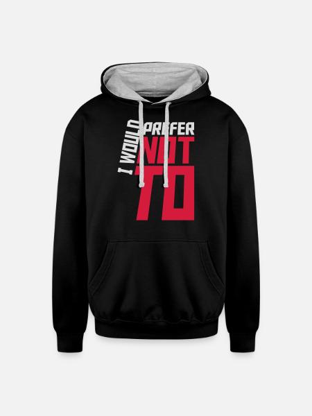 I prefer not to - Unisex Contrast Hoodie - black/heather gray