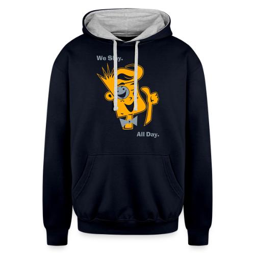 We Slay All Day Shiny Shirt Metallic Silver & Gold - Unisex Contrast Hoodie