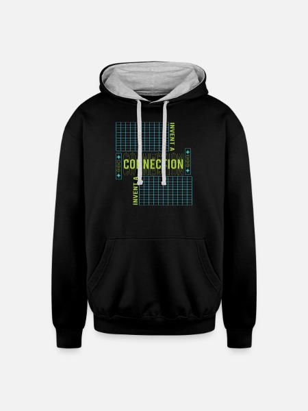 Connection - Unisex Contrast Hoodie - black/heather gray