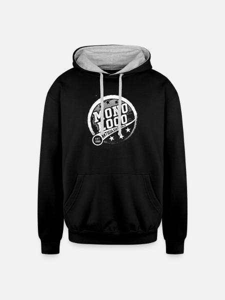 mono loco - Unisex Contrast Hoodie - black/heather gray